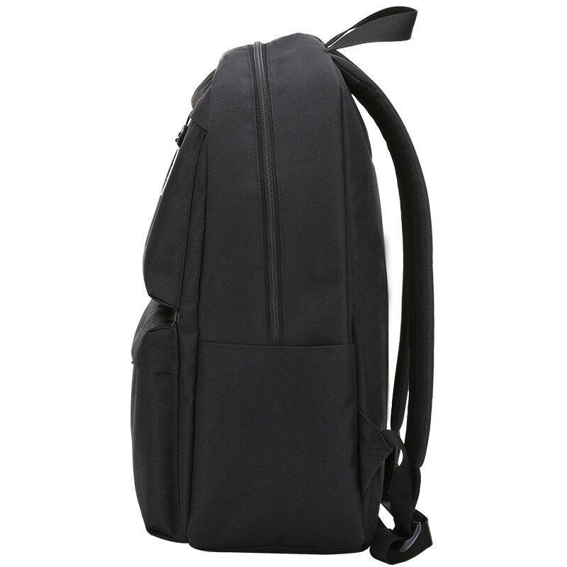 爱华仕大容量休闲包学生书包男女简约尼龙防水双肩包电脑背包轻便简约OCB4631 黑色