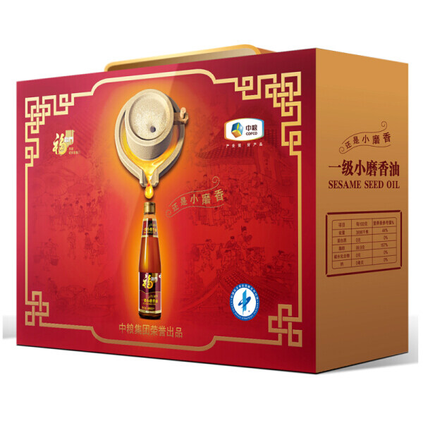 中粮福临门小磨芝麻香油礼盒 250ml*4瓶
