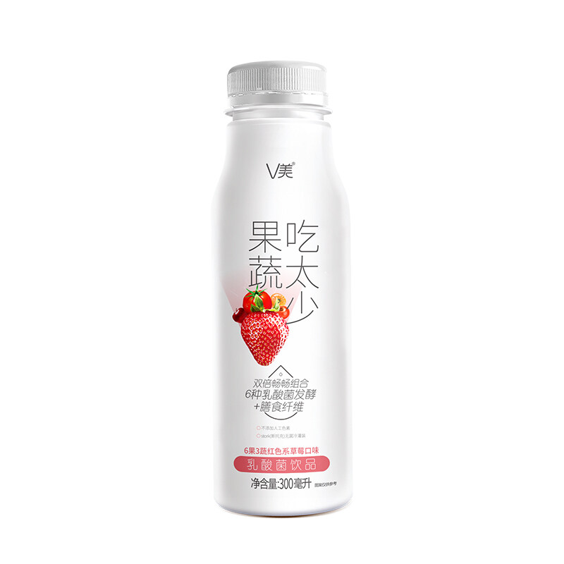新希望 V美塑料瓶果蔬乳酸菌草莓饮品300ml*8瓶