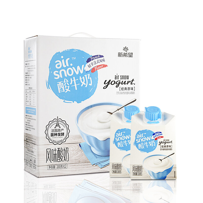 新希望 airsnow原味酸牛奶200g*12盒