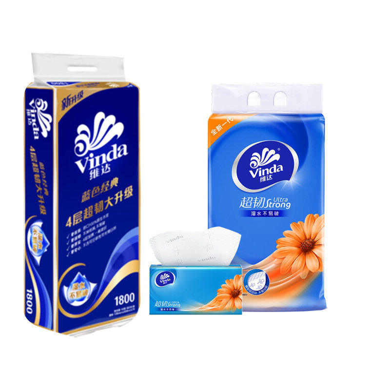 维达 卷纸+抽纸 10卷+3包