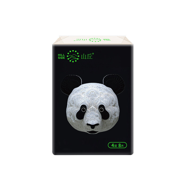 山丘PandaPoo 竹浆本色纸手帕纸巾4层8片12包装*4条