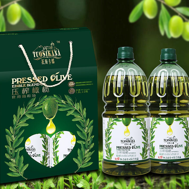【祥龙献瑞】厨道 压榨橄榄食用调和油1.8L*2礼盒