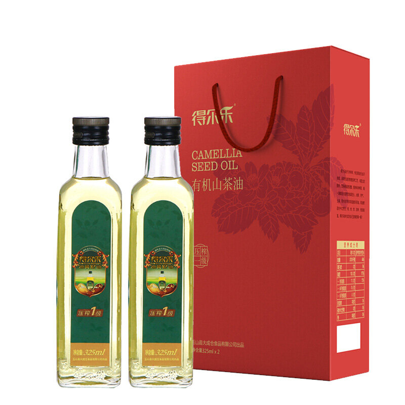 得尔乐有机压榨一级山茶油325ml*2瓶