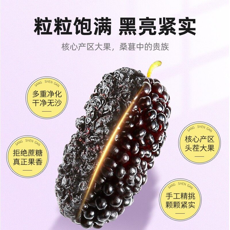 杞里香精选无沙黑桑葚子干500g