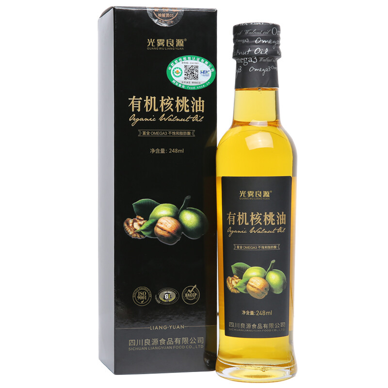 【南江县扶贫】光雾良源有机核桃油248ml