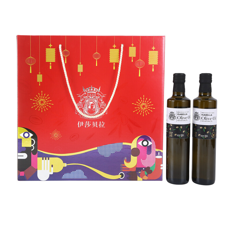 伊莎贝拉ISABELLA 特级初榨橄榄油500ml*2（欢天喜地礼盒）