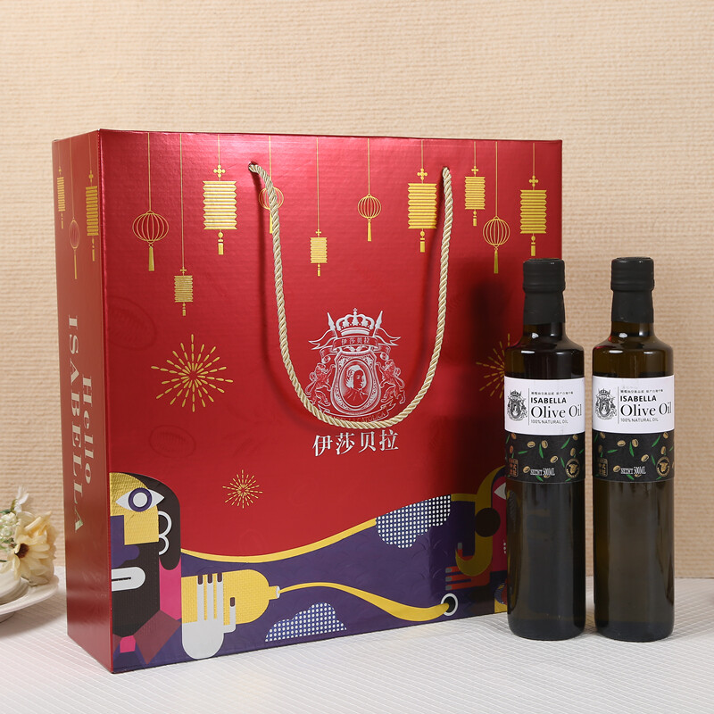 伊莎贝拉ISABELLA 特级初榨橄榄油500ml*2（欢天喜地礼盒）