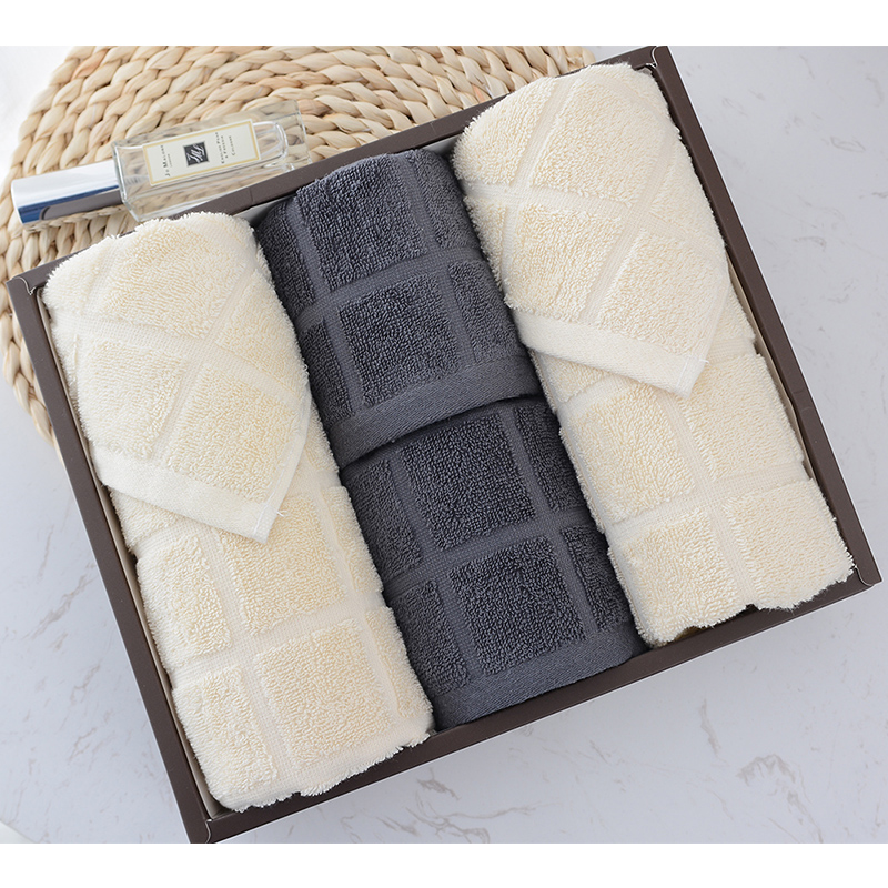 洁丽雅毛巾方巾礼盒全棉优品5 方巾 33*33cm 面巾 70*33cm 灰色 全棉优品5