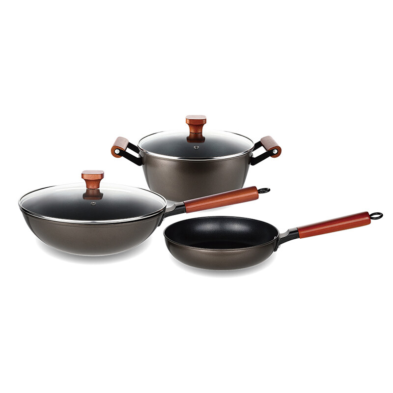 博堡悦味精铁不粘锅三件套 BDY-TZ612B BDY-TZ612B
