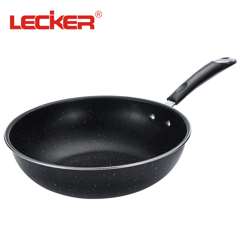 Lecker乐克尔黑曜锅具套装不粘煎炒锅汤锅三件套