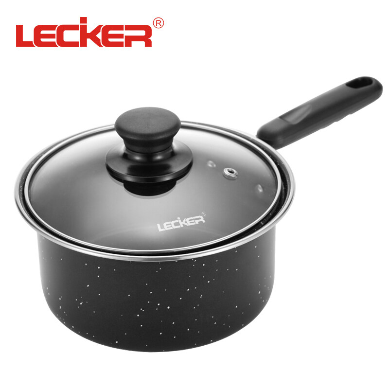 Lecker乐克尔黑曜锅具套装不粘煎炒锅汤锅三件套