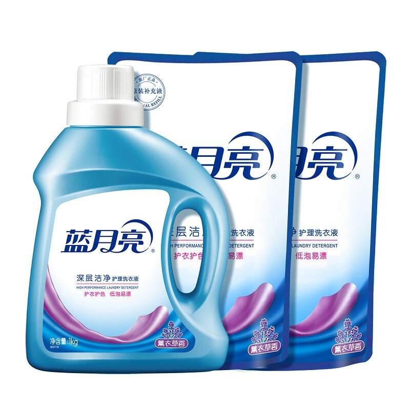 蓝月亮 薰衣草深层洁净1kg瓶装+1kg*2袋装